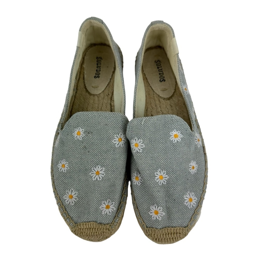 Soludos Daisies Embroidered Espadrilles Size 8